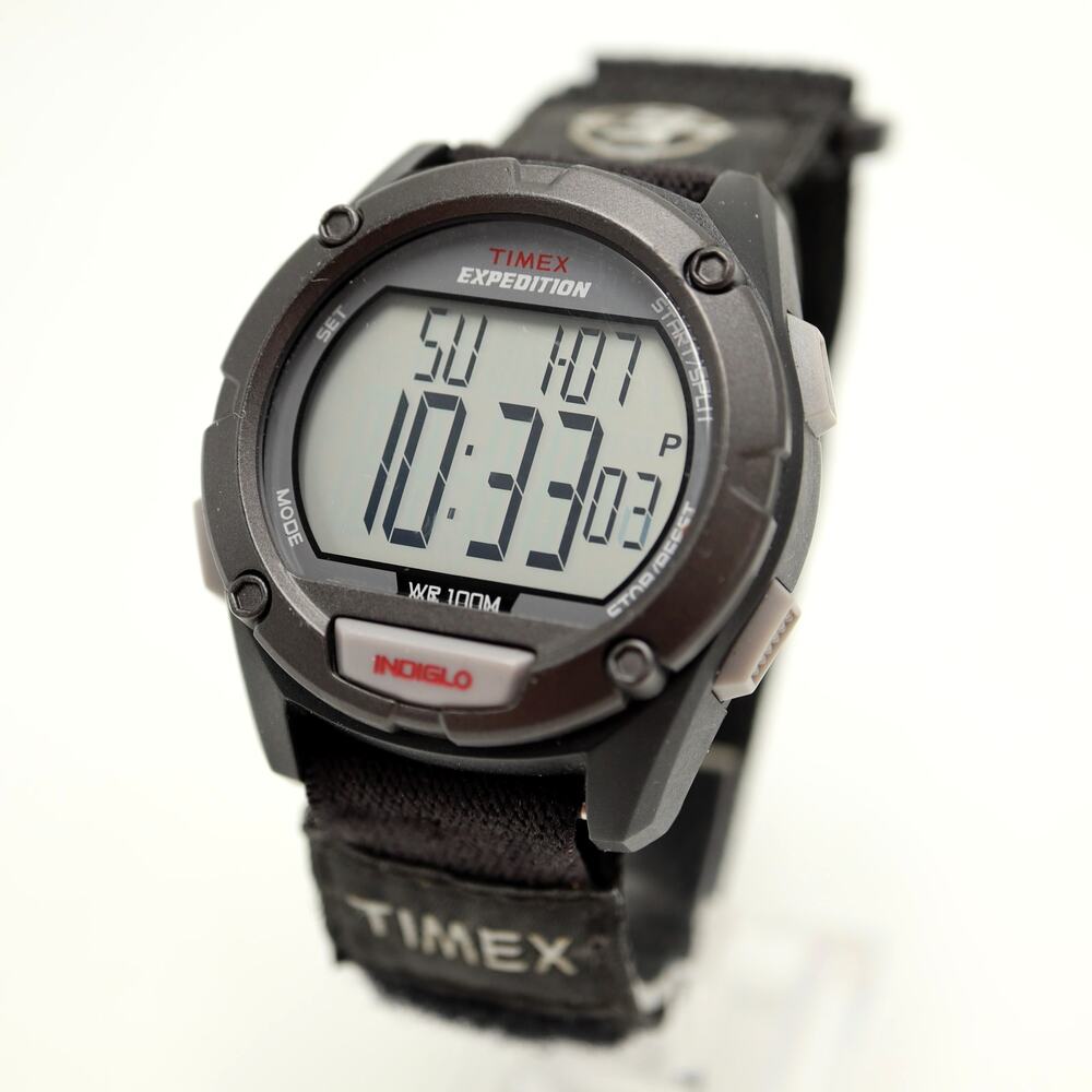 Timex Expedition 41mm Digital Watch Alarm Chrono Timer Backlight w New Battery